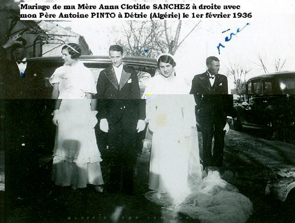 ORANIE- DETRIE- Mariage de mes parents Anne Clotide Sanchez et Antoine Pinto 01 02 1936 (5).jpg